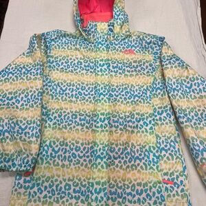 The North Face  HyVent  Kids Multicolor Leopard Raincoat 14/16 girls mesh lined